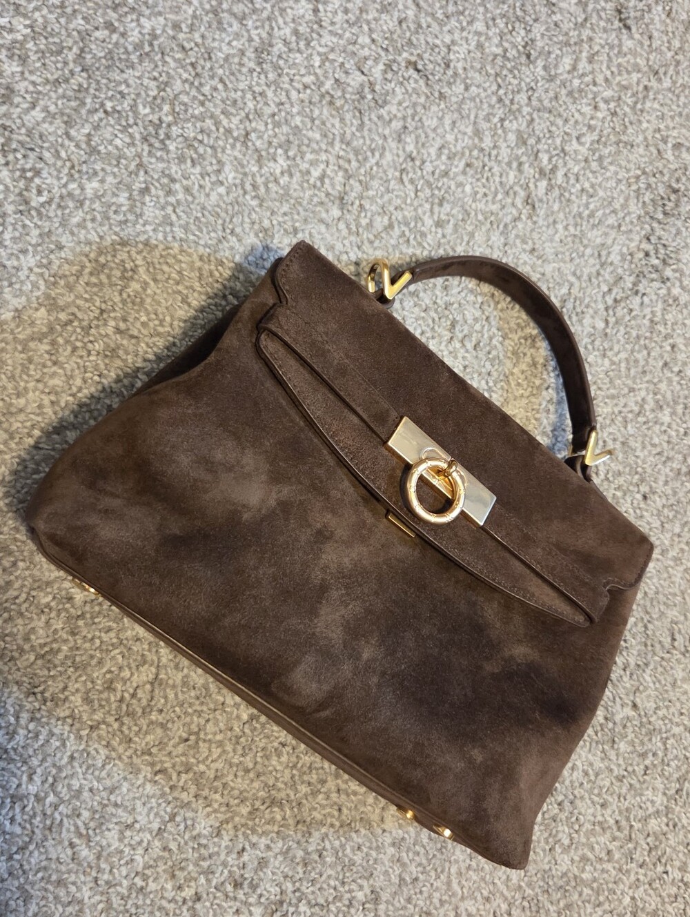 Used Parisa Wang Choclate Suede Grace Bag